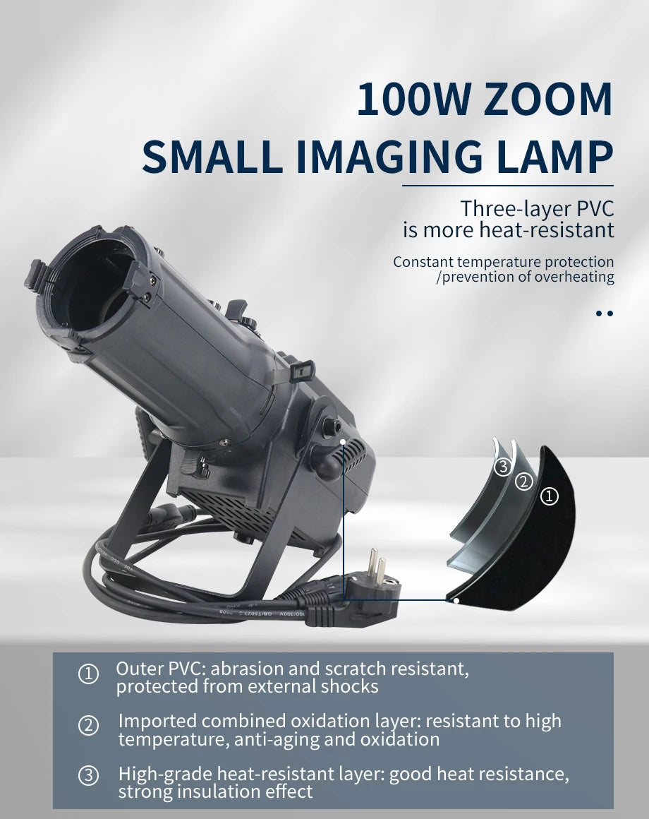 2-in-1 100W LED Profile Spotlight with DMX and Gobo