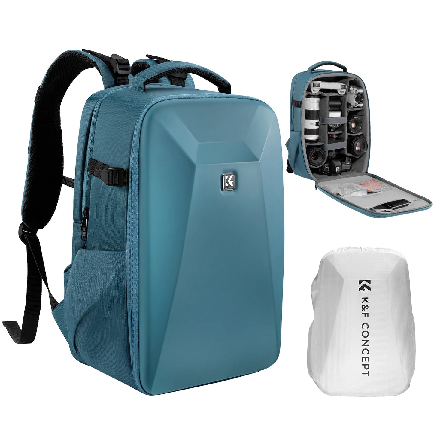 22L Blue Camera Backpack – Outdoor Waterproof Photography Travel Pack
