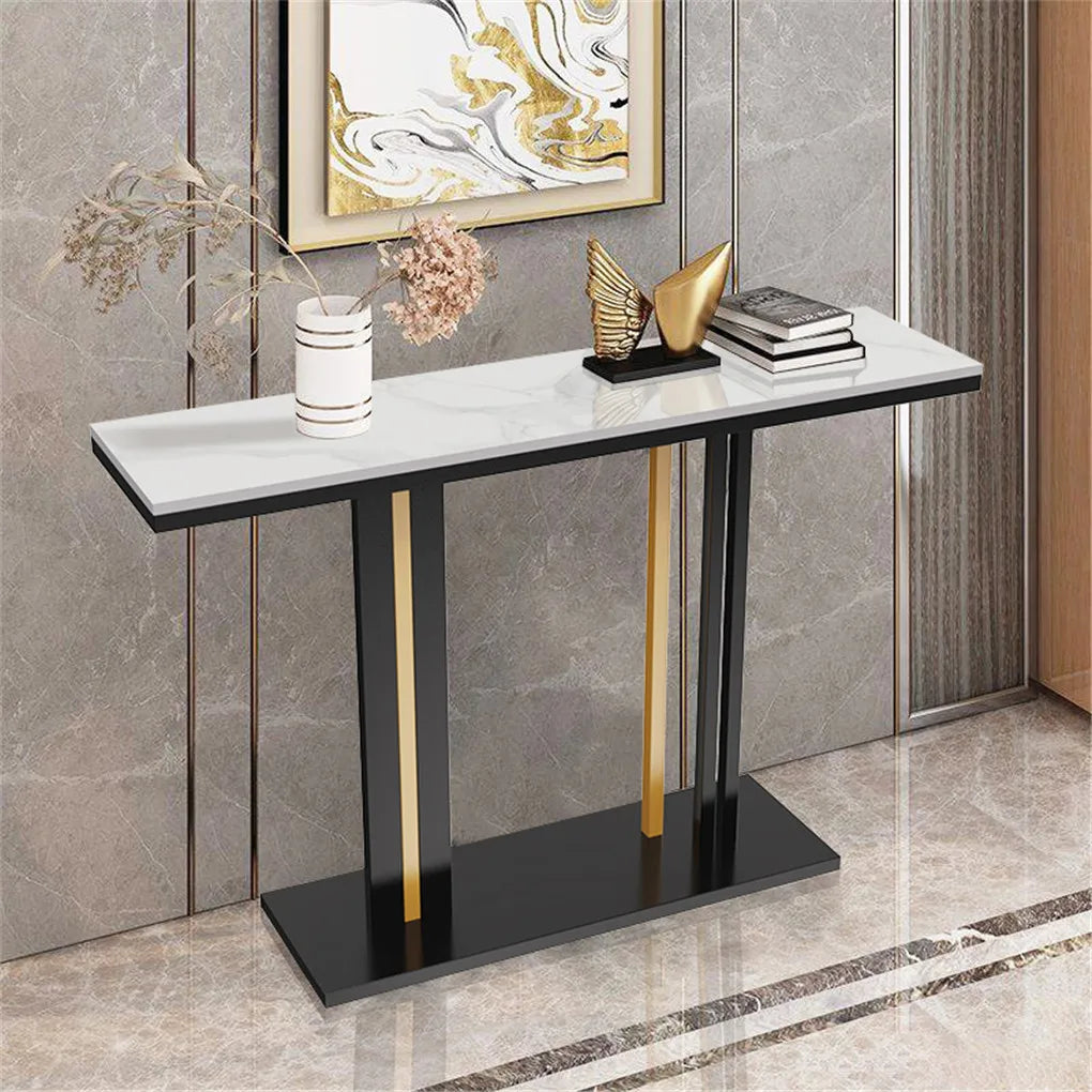 Elegant Marble Display Table Narrow Hallway Entryway Console