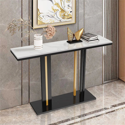 Elegant Marble Display Table Narrow Hallway Entryway Console