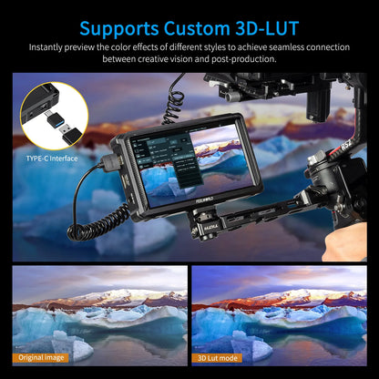 6 Inch 4K HDMI Camera Monitor 1200nit High Bright Lightweight