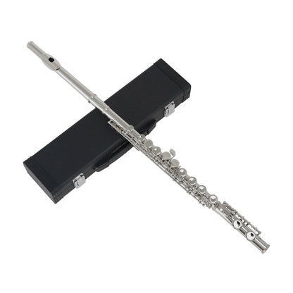 16 Key C Flute with Case Cleaning Cloth and Gloves