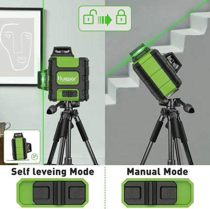 Rechargeable 3D Green Laser Level with Carry Case and Pulse