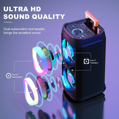 Portable T9 Karaoke Machine with 2 Wireless Mics