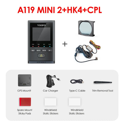 2K 60FPS Dash Cam with Voice Control & GPS