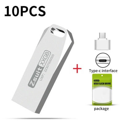 128GB USB-C Pen Drive 10-Pack Portable Storage