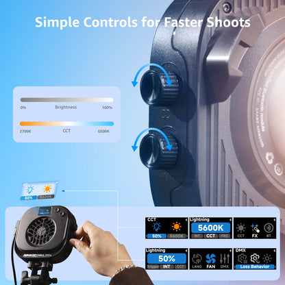 Portable 63W Bi-Color COB Photography Video Light