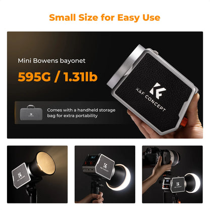 60W Portable COB Photography Light with 4500mAh Battery