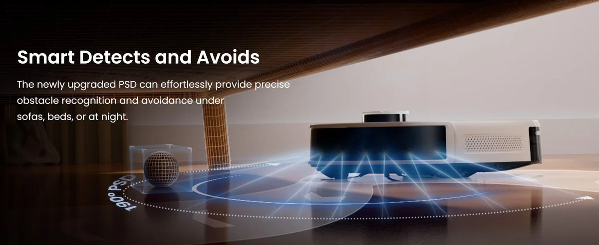 Black Robot Vacuum and Mop 6000Pa Smart Mapping Cleaner