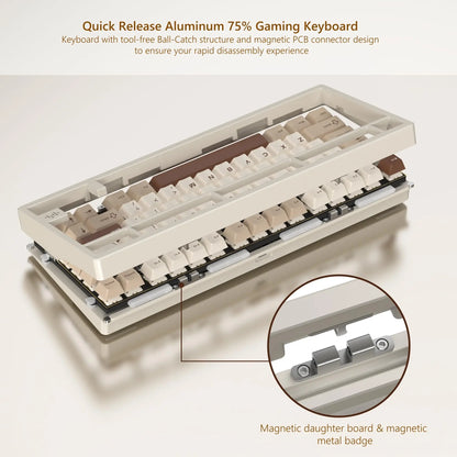 75% Wireless Mechanical Keyboard Aluminium QMK Tri-Mode