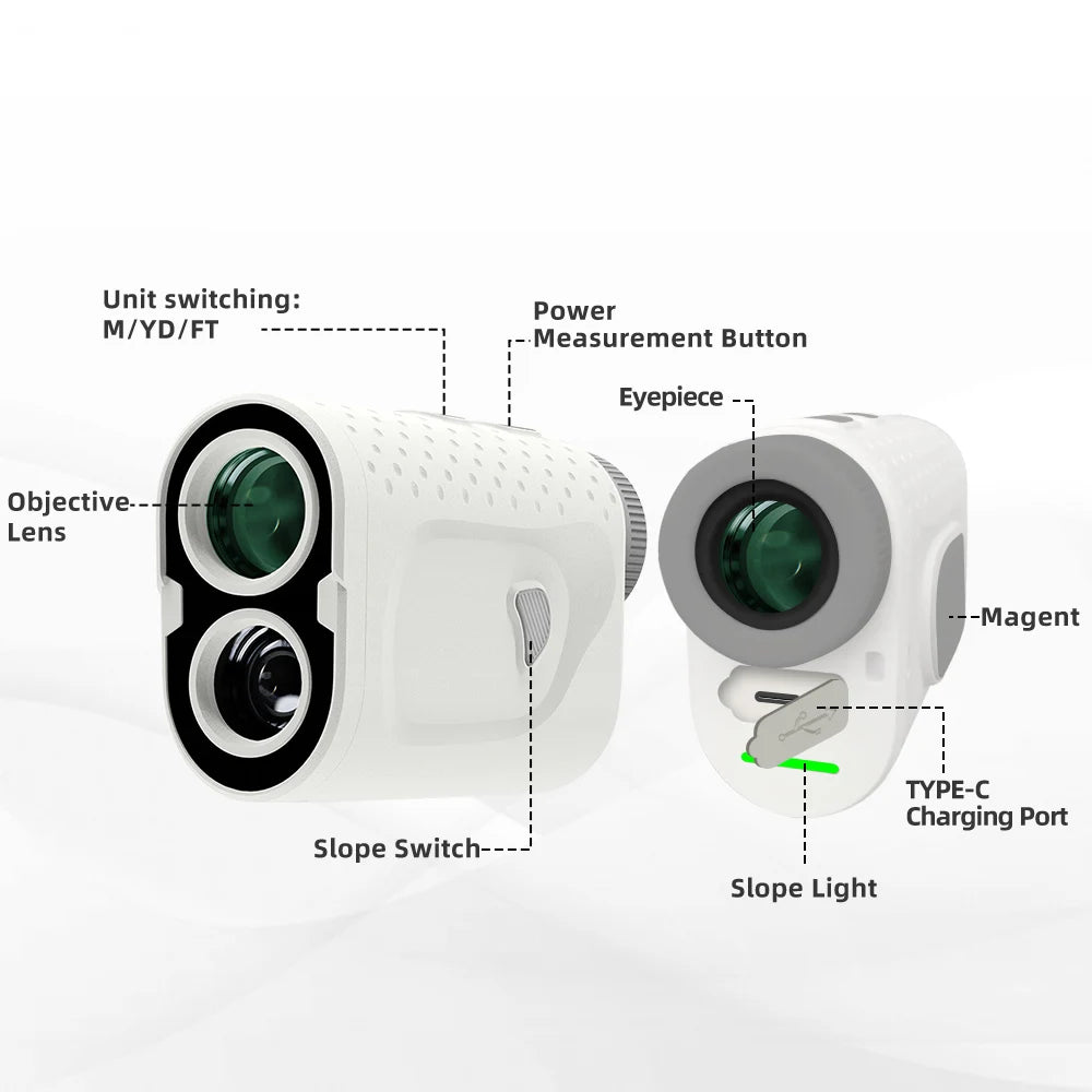 Golf Rangefinder 600 Yards with Slope and Flag Lock
