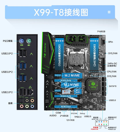 X99 LGA 2011-3 ATX Motherboard DDR3 ARGB TPM2.0