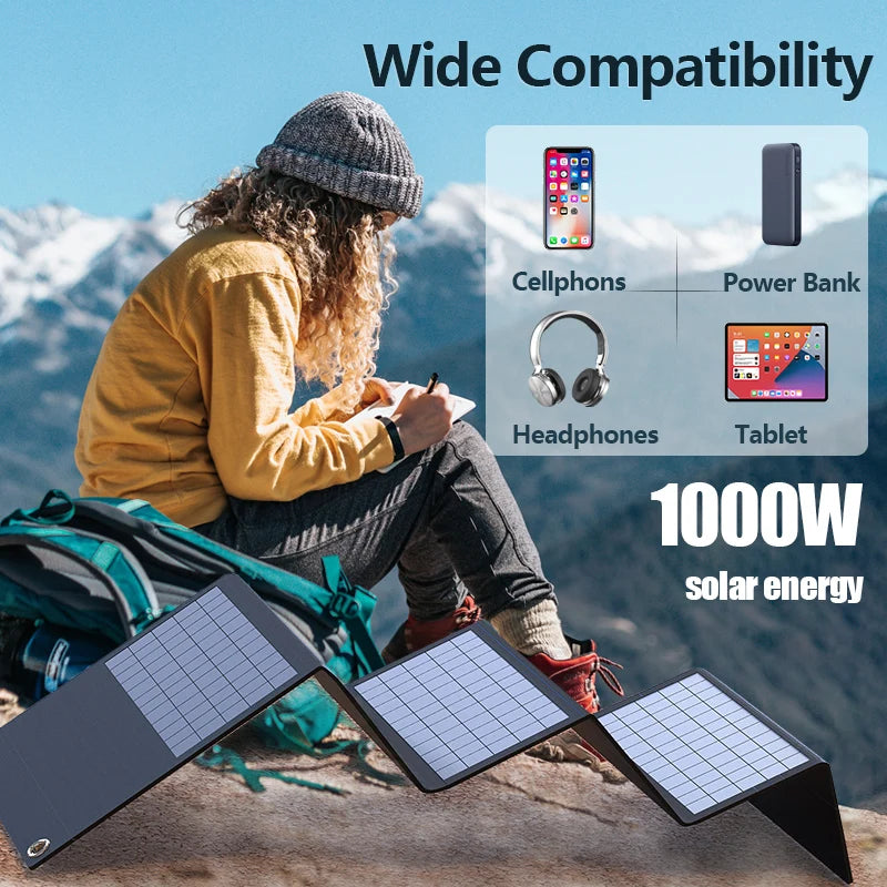 Foldable Solar Panel for Outdoor Power and Charging
