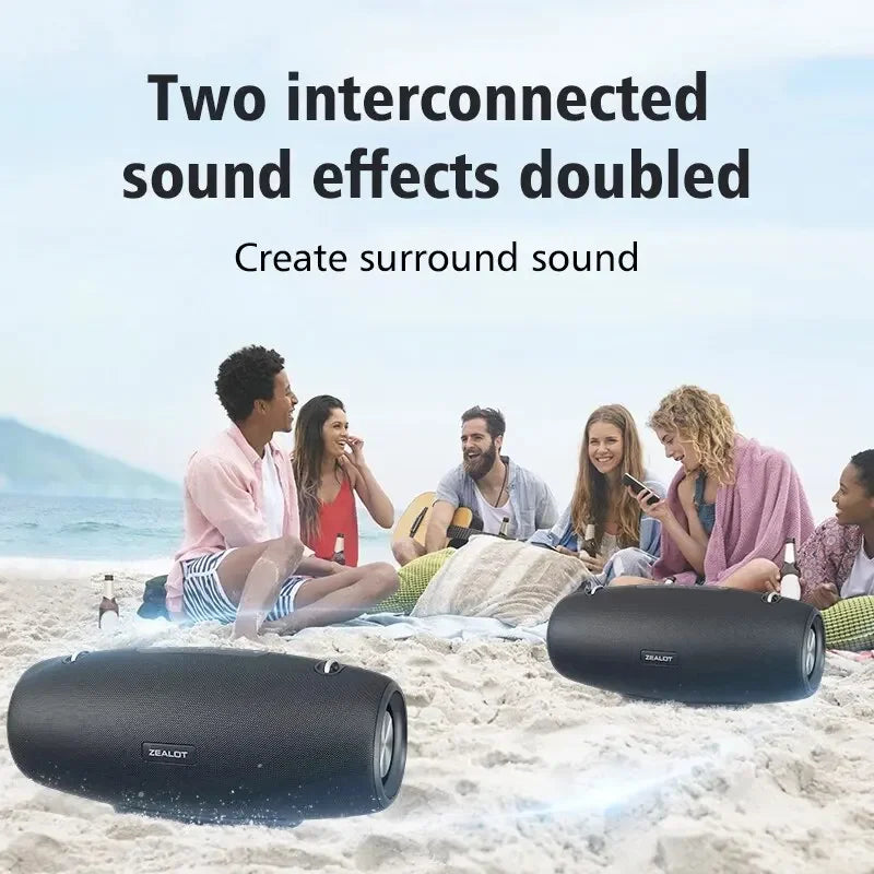 60W Wireless Outdoor Party Speaker with 3D Bass Blue