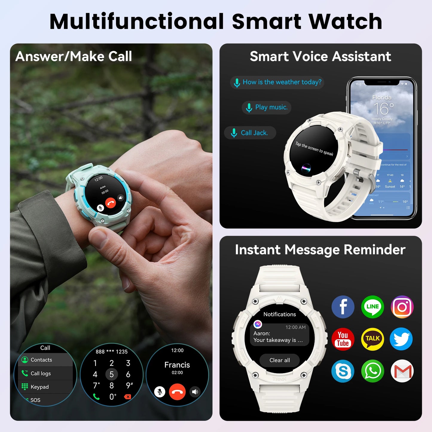Heart Rate & Bluetooth Black GPS Smartwatch