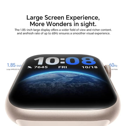 Smartwatch 1.85" AMOLED with Heart Rate & Sleep Tracker