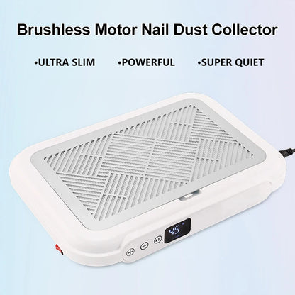 White Adjustable Speed 170W Nail Dust Vacuum with Reusable Filter