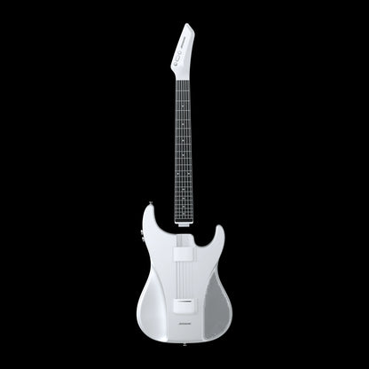 Portable Electric Guitar White with Pain-Free Silicone Strings