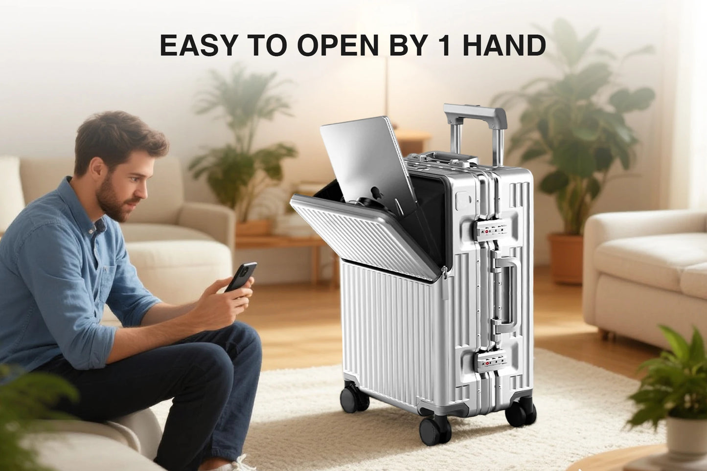 20" Gun Grey Hard Shell Luggage with Silent Wheels