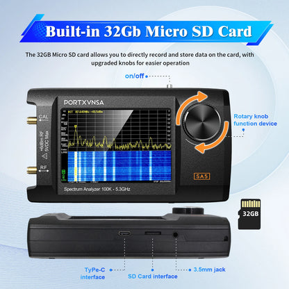 Handheld Spectrum Analyzer 4-Inch IPS 5.3GHz Signal Generator