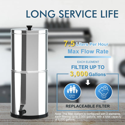 Portable Gravity Water Filtration Bucket with Stand for Outdoor Use