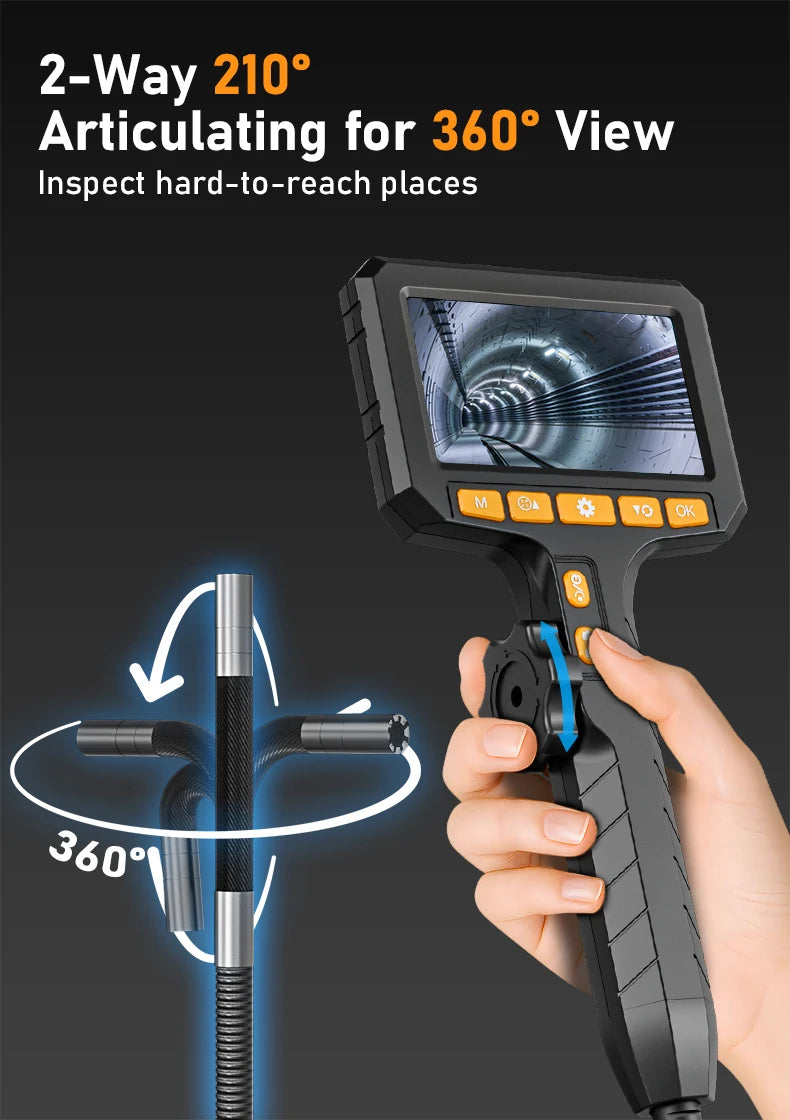 Two-Way Rotary Borescope 4.3 Inch Screen 6.2mm Probe