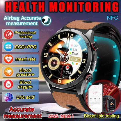 Classic Leather Smart Health ECG Watch
