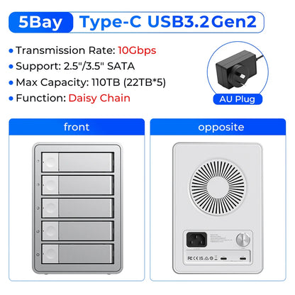 ORICO High Speed 5 Bay External Hard Drive Enclosure