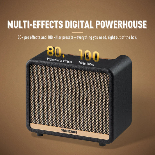 Portable Guitar Practice Amp 10W with 100 Presets