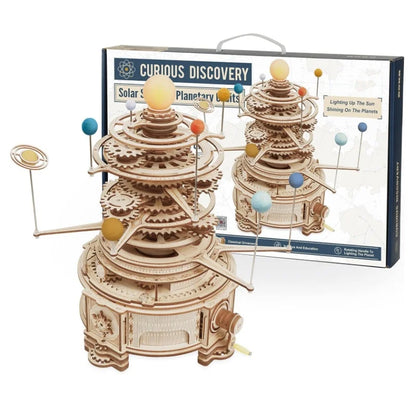 DIY Rotating Mechanical Orrery Wooden Model Kit 316pcs