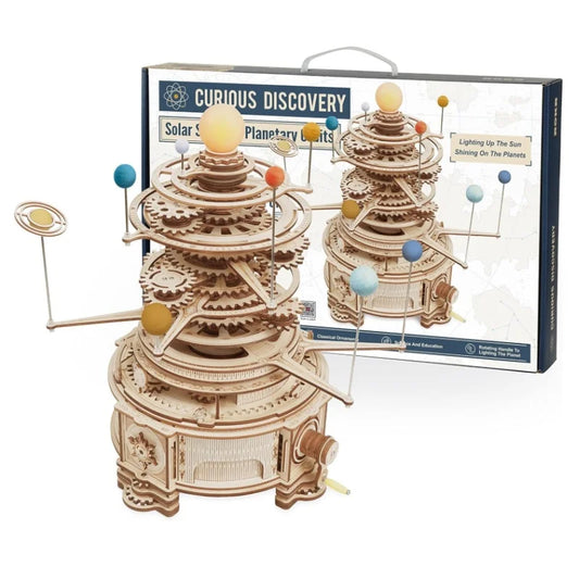 DIY Rotating Mechanical Orrery Wooden Model Kit 316pcs