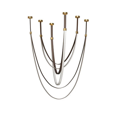 Adjustable Leather LED Chandelier 180–275cm Dimmable