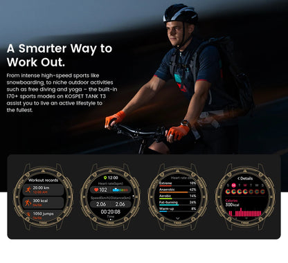 Tank T3 Smart Watch for Men Women Rugged Silver