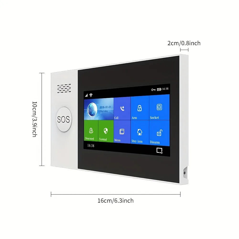 Wireless Alarm System with Touch Display Compatible with Alexa Google