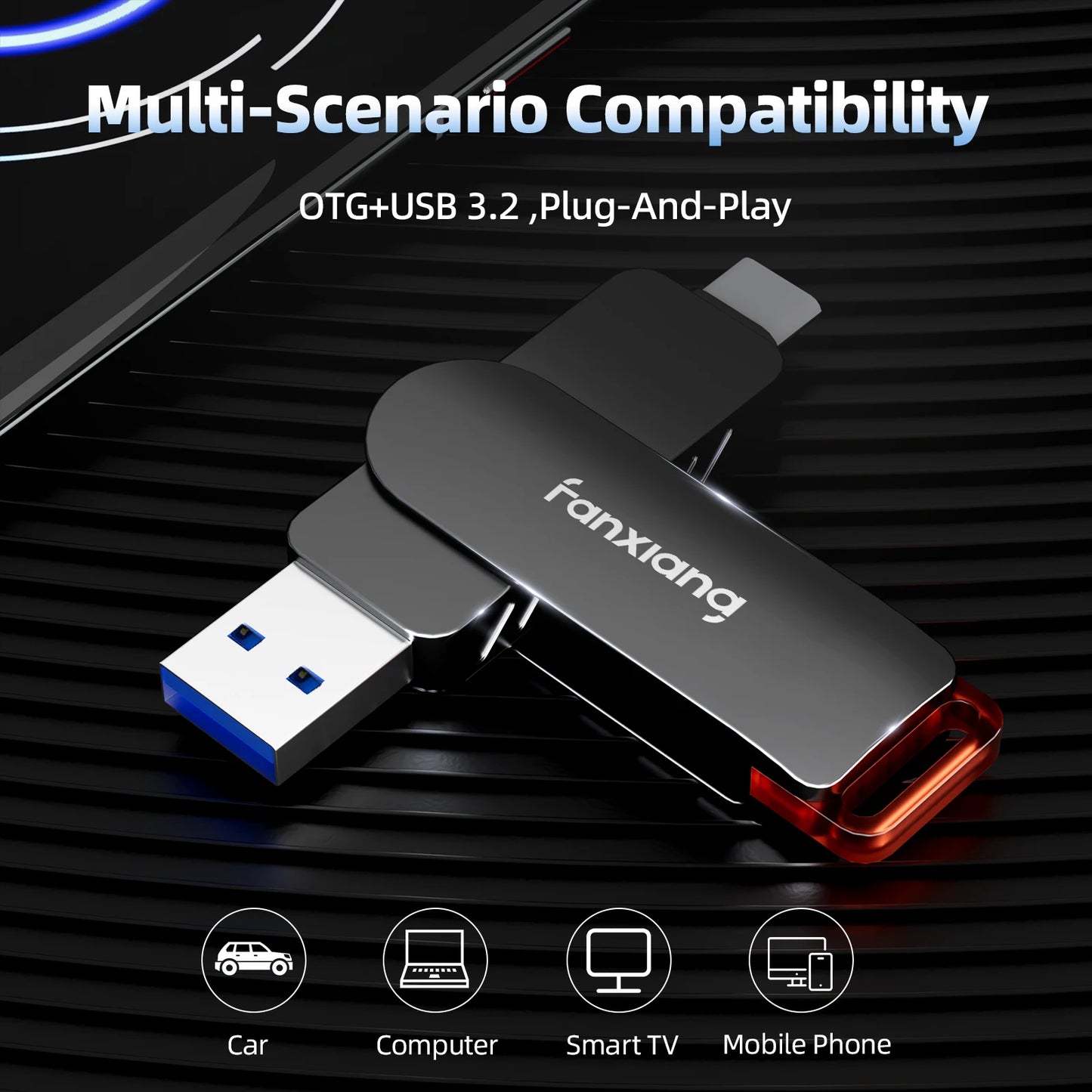 1TB Dual-Port USB Flash Drive Fast Transfer Storage