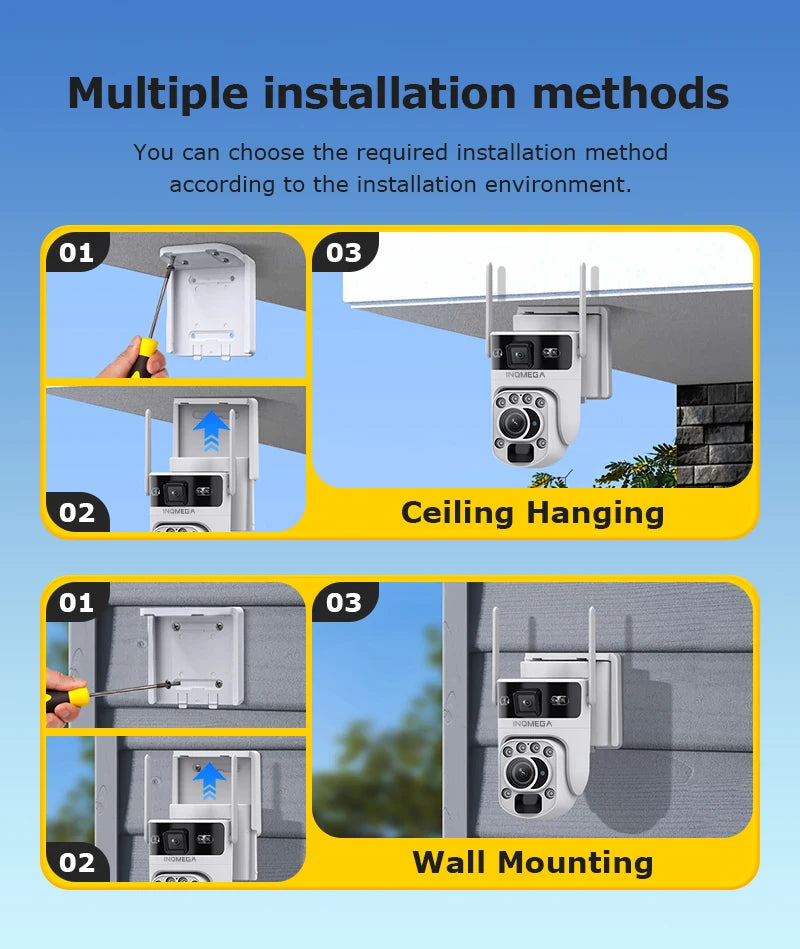 White Solar Powered 60X Zoom Security Camera with WiFi