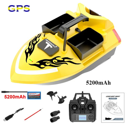 Mini RC Bait Boat 5200mAh Battery V020 Yellow