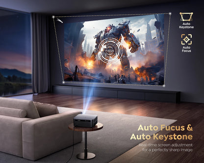Full HD WiFi Bluetooth Projector with 4K Support 1500 ANSI