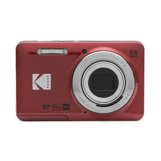 16MP Vlogging Camera 5X Zoom Red Memory Card Kit