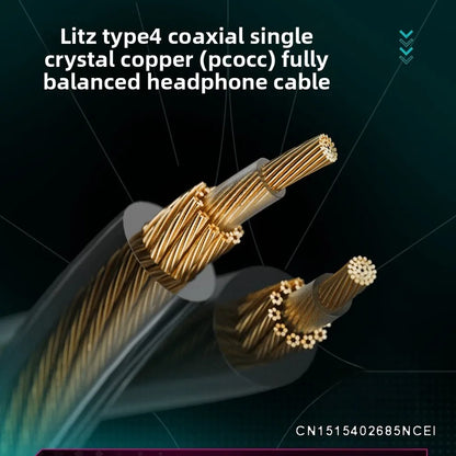 HiFi Wired Earphones 10mm Dynamic Driver Detachable Cable