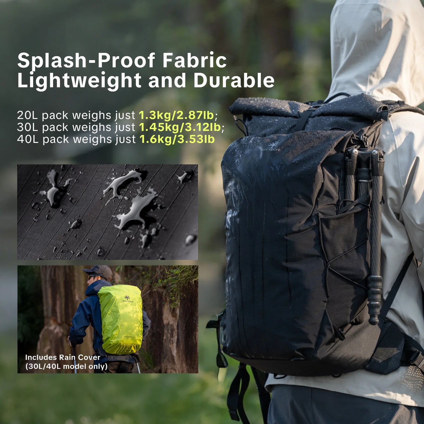 30L Ultralight Photography Backpack with Rain Cover