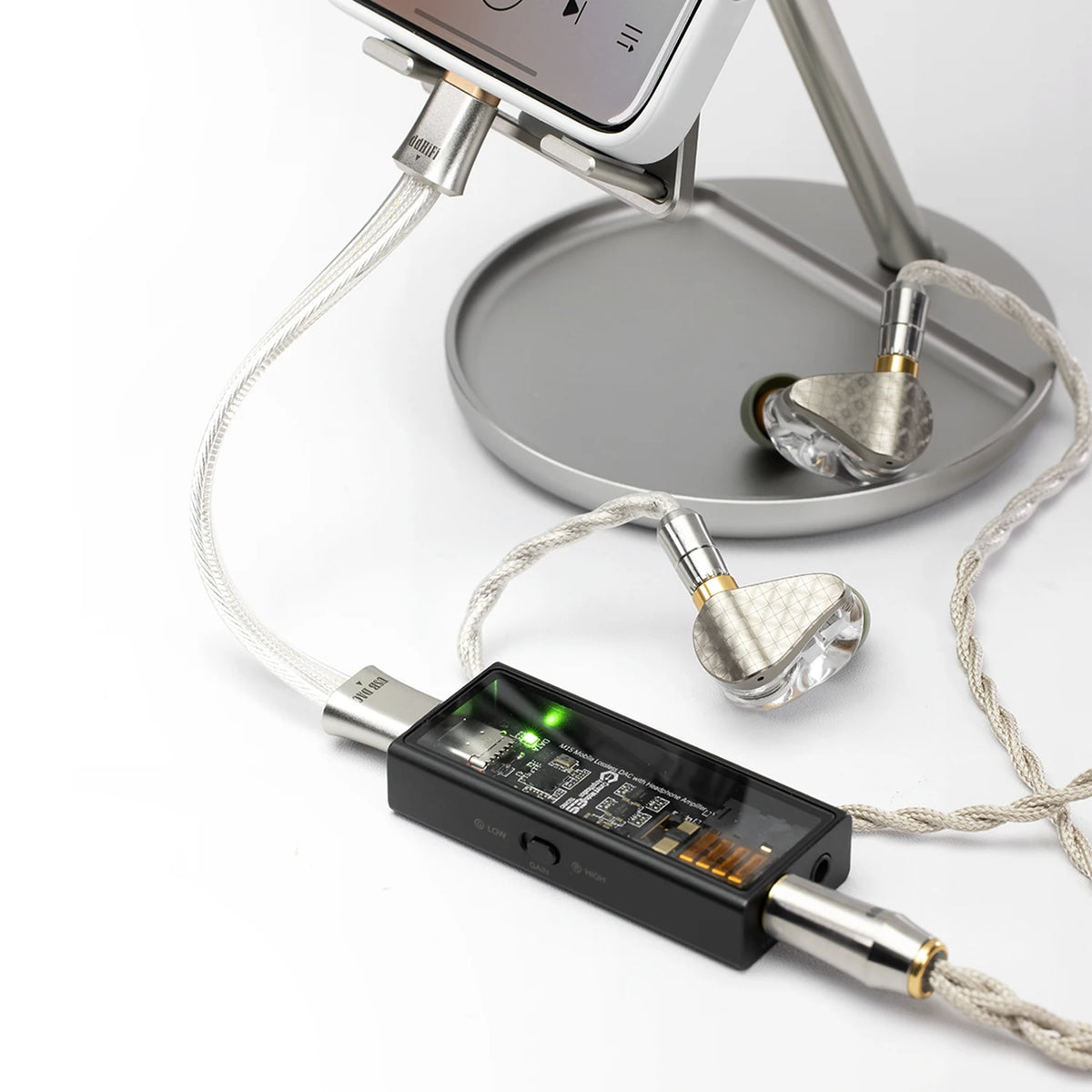 HiFi USB C OTG Audio Cable Pure Silver 25cm