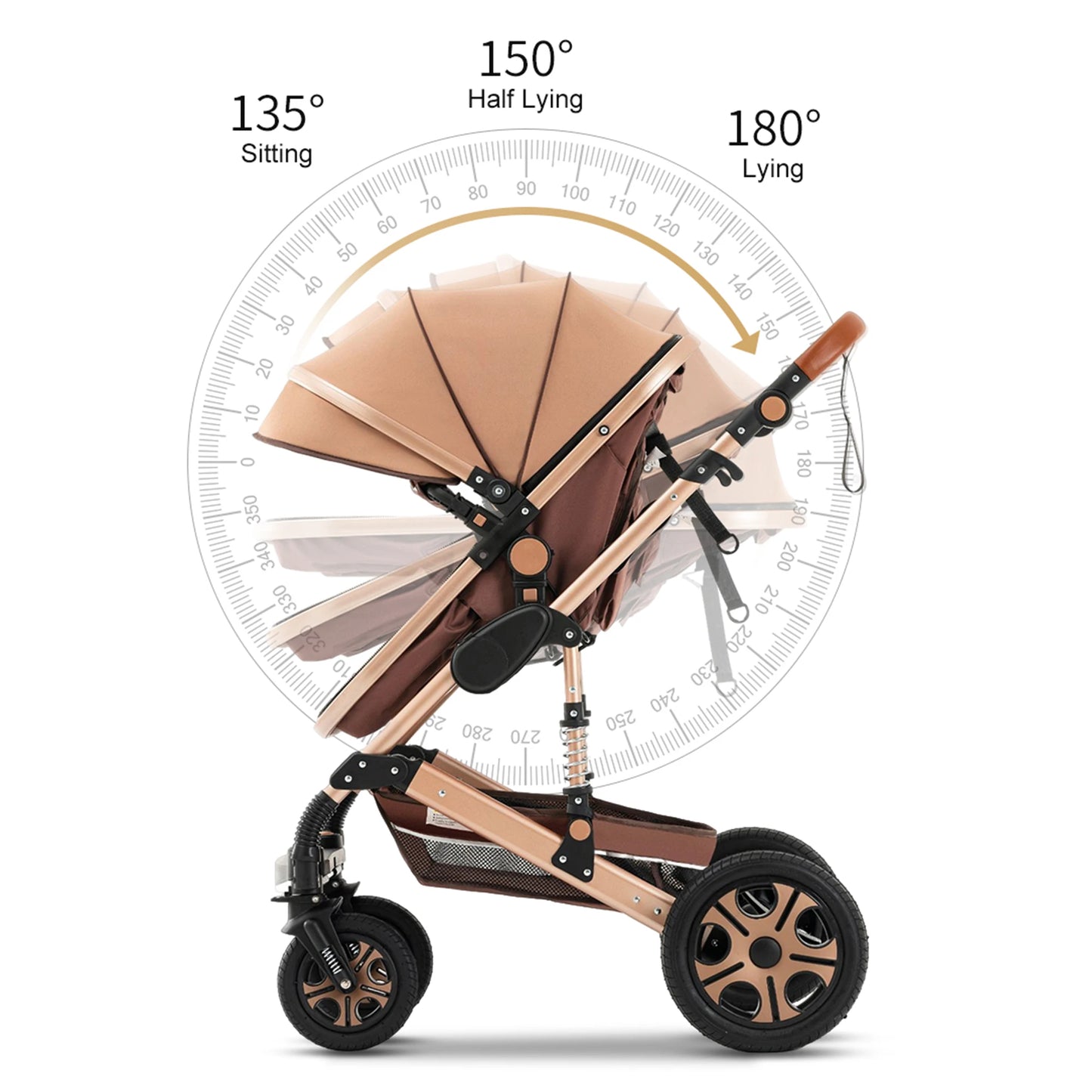 Convertible Black Baby Stroller and Travel System
