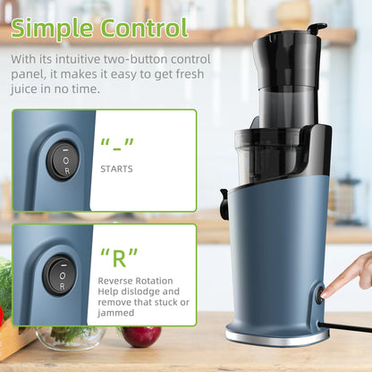 Cold Press Juicer 200W Wide Chute Slow Masticating Extractor