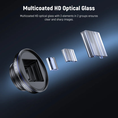 1.55x Blue Anamorphic Phone Lens with 17mm Clip