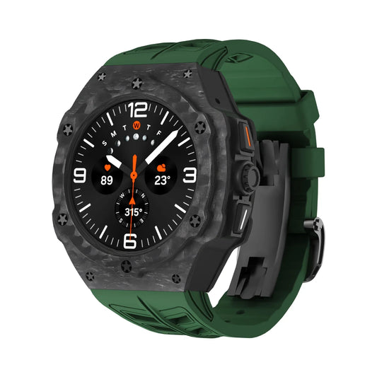 Heavy Duty Carbon Fiber Case Green Rubber Band