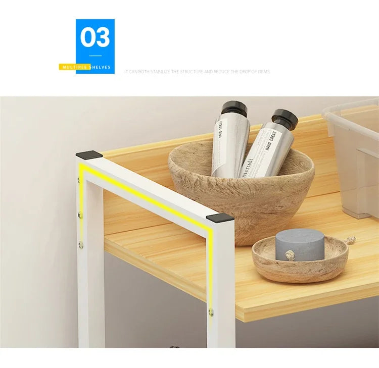 140cm Bathroom Storage Rack White Floor Stand