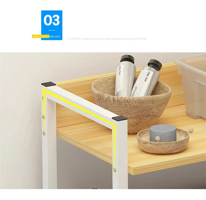 140cm Bathroom Storage Rack White Floor Stand