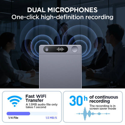 Smart 64GB Voice Recorder AI Summarizer Multi-Language Support