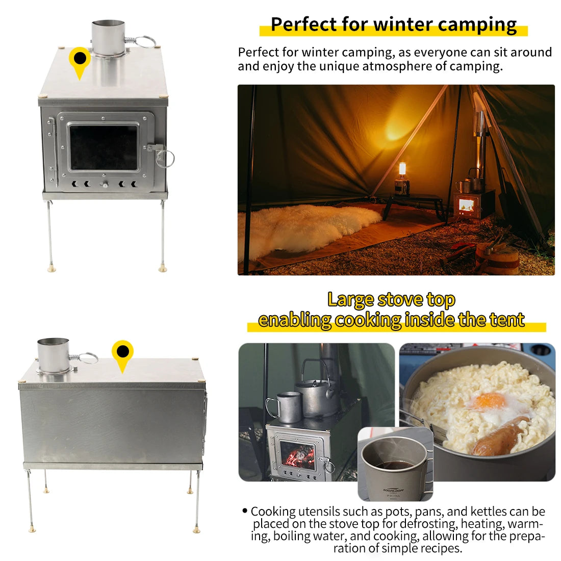 Foldable Titanium Wood-Burning Stove Lightweight and Portable